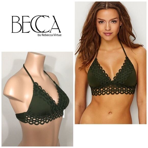 BECCA Siren green bikini top. NWT - Picture 1 of 8